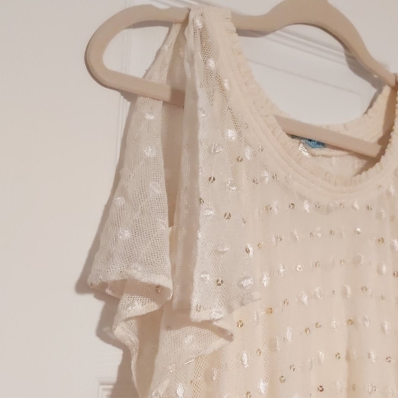 Anthropologie angelic sequined cream frock - Picture 7 of 8